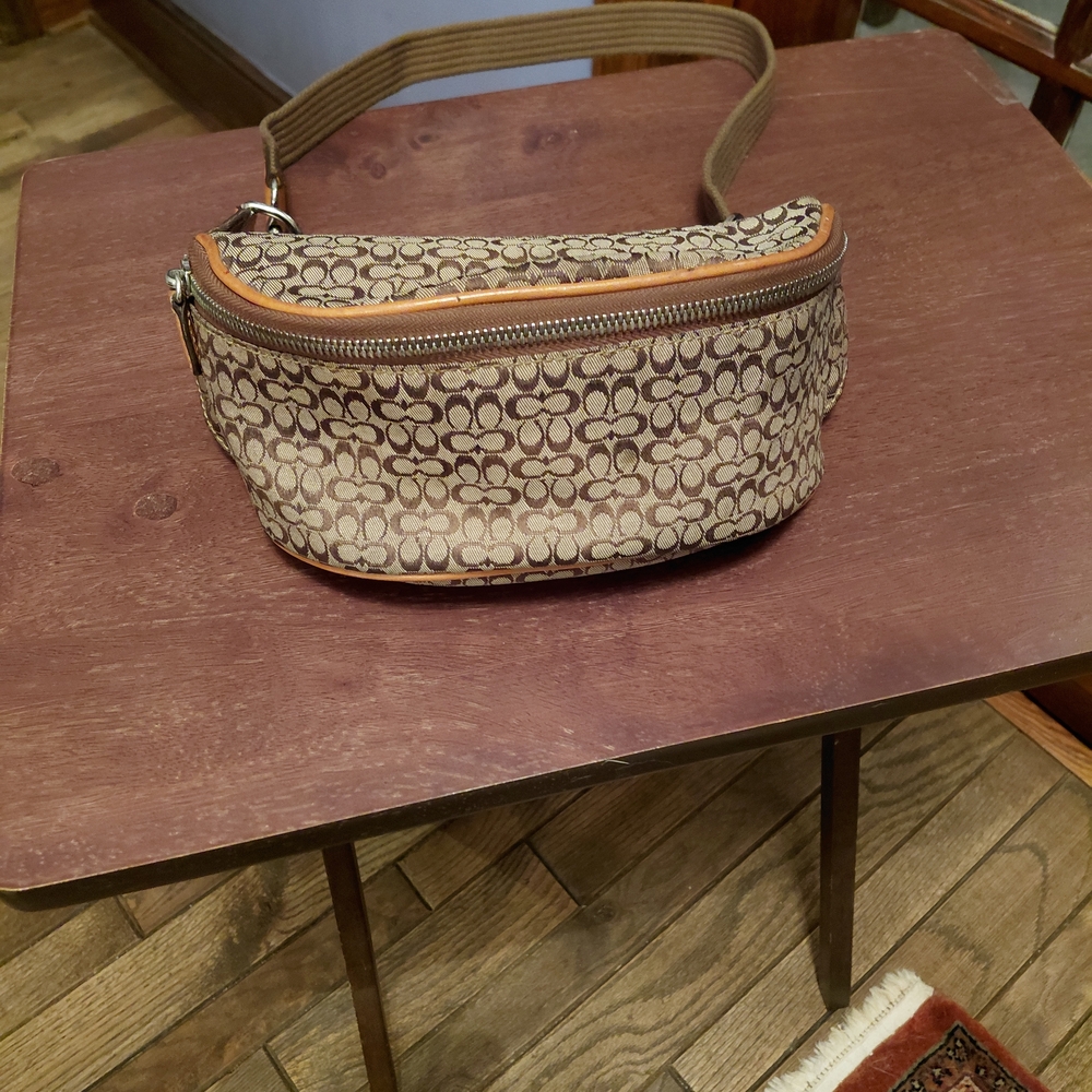 Coach Tan and Brown Fanny Bag